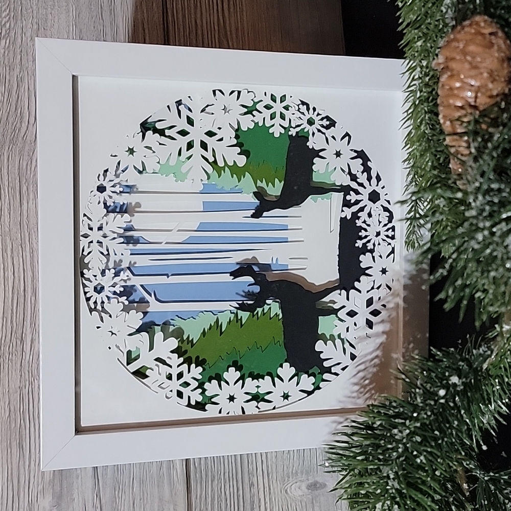 Handmade Shadow Box with deer